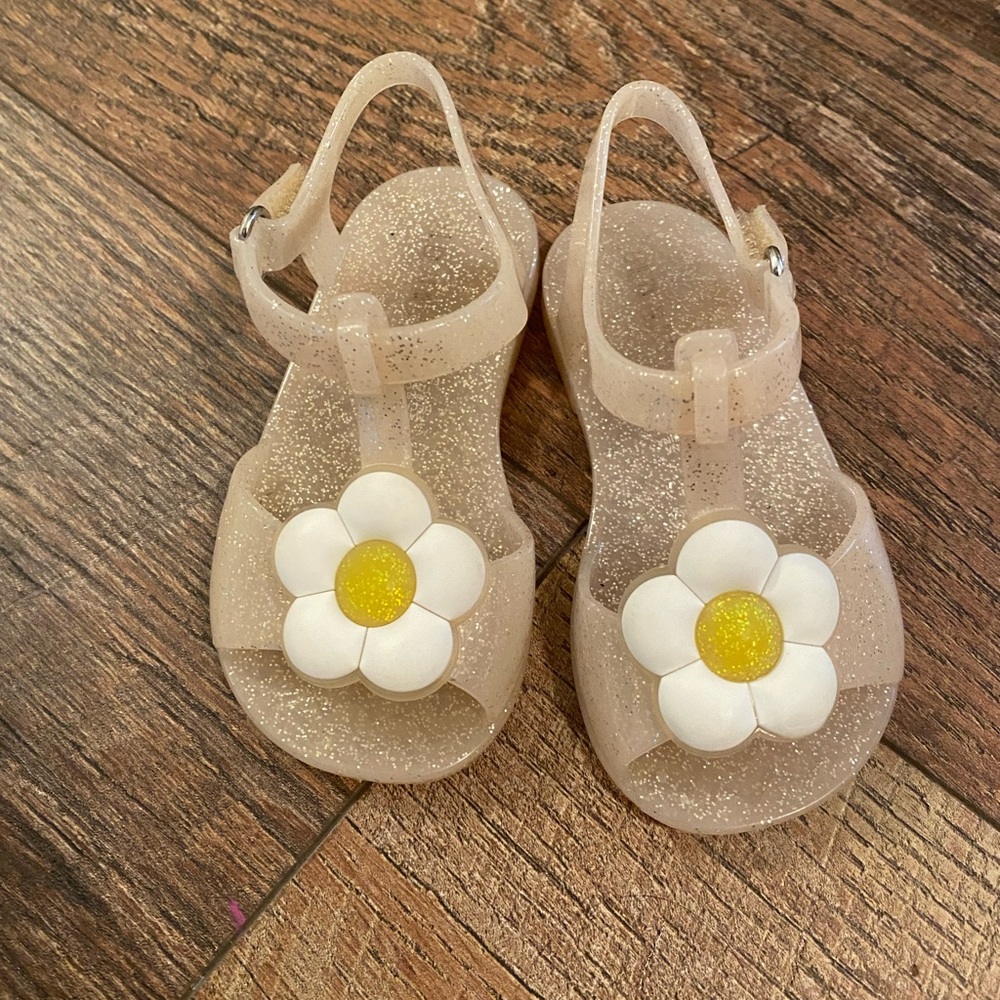 Flower Glitter Jelly Sandals